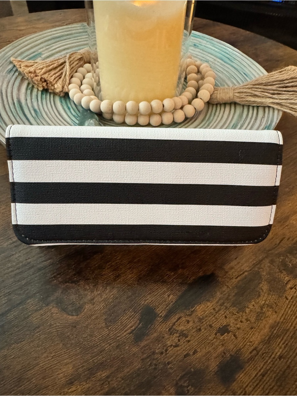 Kut from the Kloth Black and White Striped Wallet